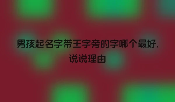 男孩起名字带王字旁的字哪个最好,说说理由