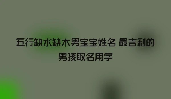 五行缺水缺木男宝宝姓名 最吉利的男孩取名用字