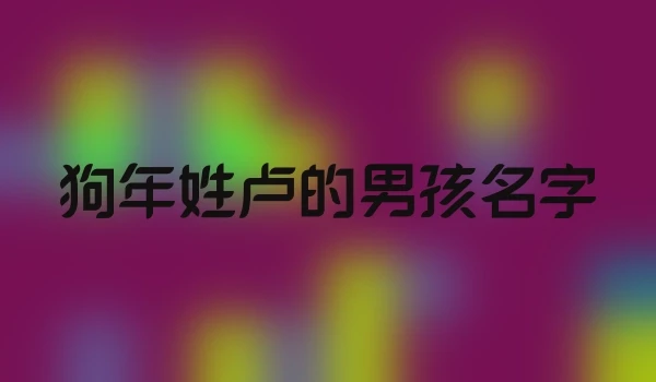 狗年姓卢的男孩名字