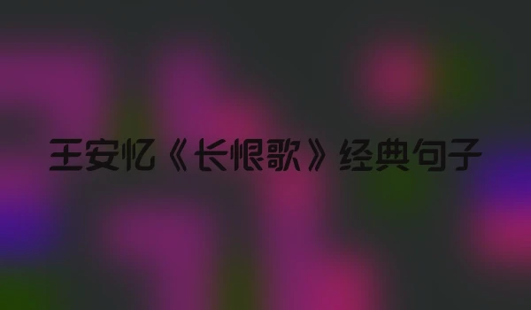 王安忆《长恨歌》经典句子