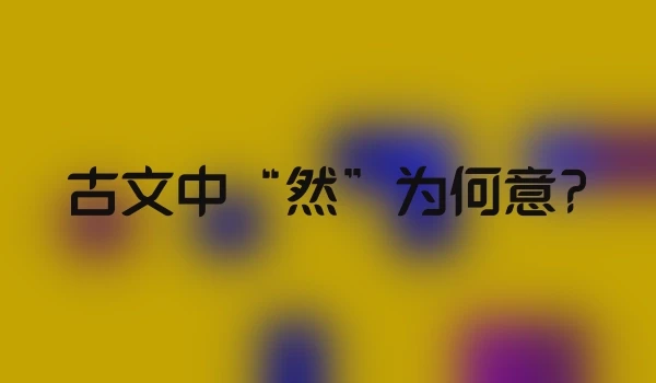 古文中“然”为何意?