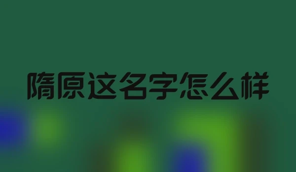 隋原这名字怎么样