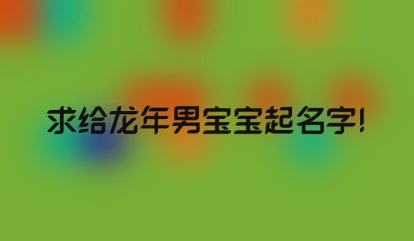 求给龙年男宝宝起名字!