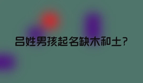 吕姓男孩起名缺木和土?