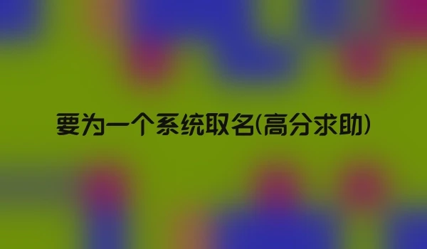 要为一个系统取名(高分求助)