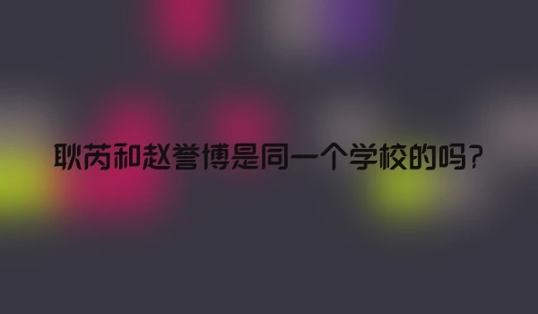 耿芮和赵誉博是同一个学校的吗?