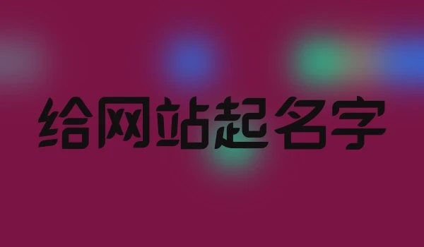 给网站起名字
