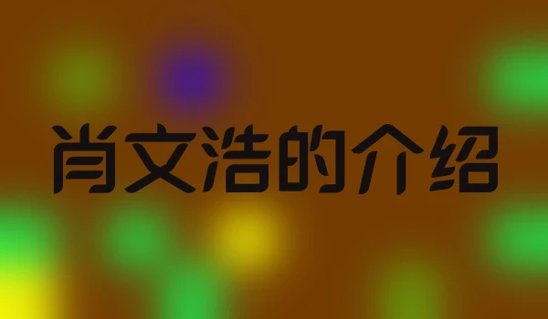 肖文浩的介绍