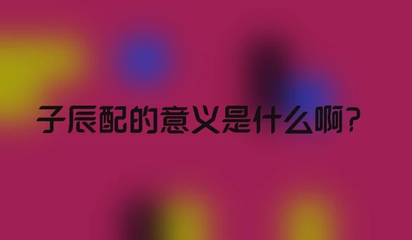 子辰配的意义是什么啊？