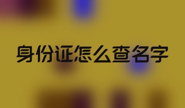 身份证怎么查名字