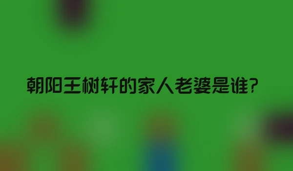 朝阳王树轩的家人老婆是谁？