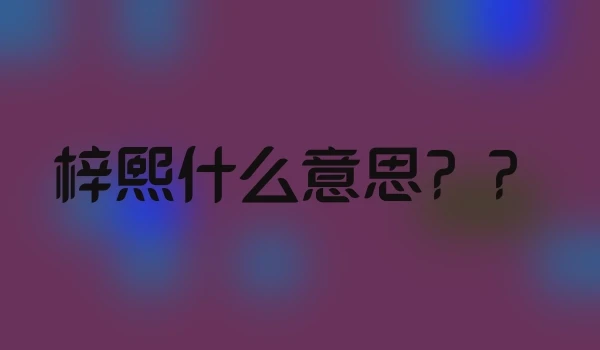 梓熙什么意思？？