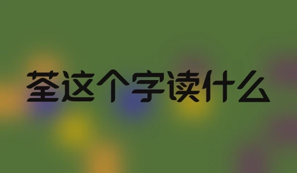 荃这个字读什么
