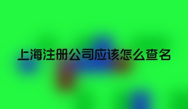 上海注册公司应该怎么查名