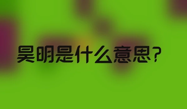 昊明是什么意思？