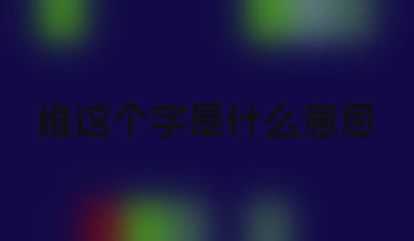 维这个字是什么意思