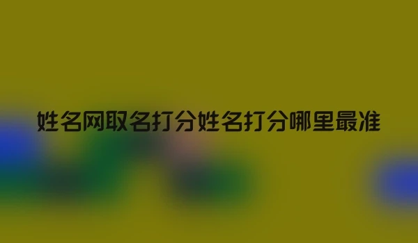 姓名网取名打分姓名打分哪里最准