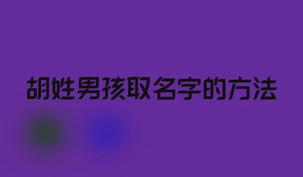 胡姓男孩取名字的方法