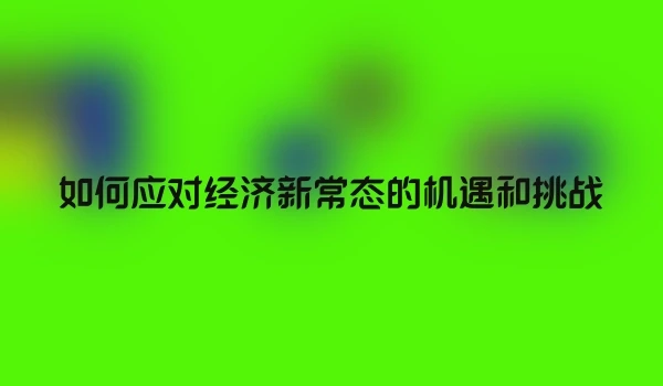 如何应对经济新常态的机遇和挑战