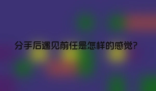 分手后遇见前任是怎样的感觉？