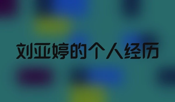 刘亚婷的个人经历
