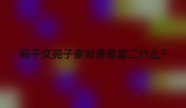 苑子文苑子豪背景是富二代么?