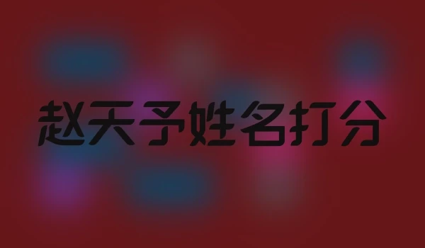 赵天予姓名打分