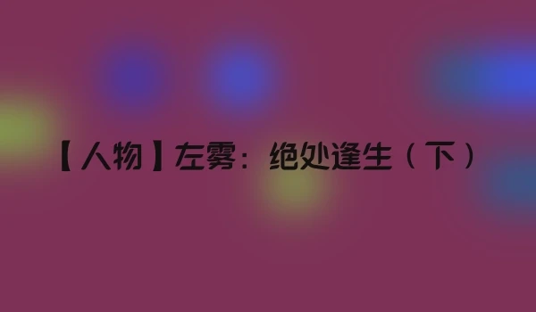 【人物】左雾：绝处逢生（下）