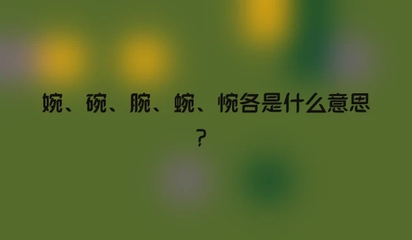 婉、碗、腕、蜿、惋各是什么意思？